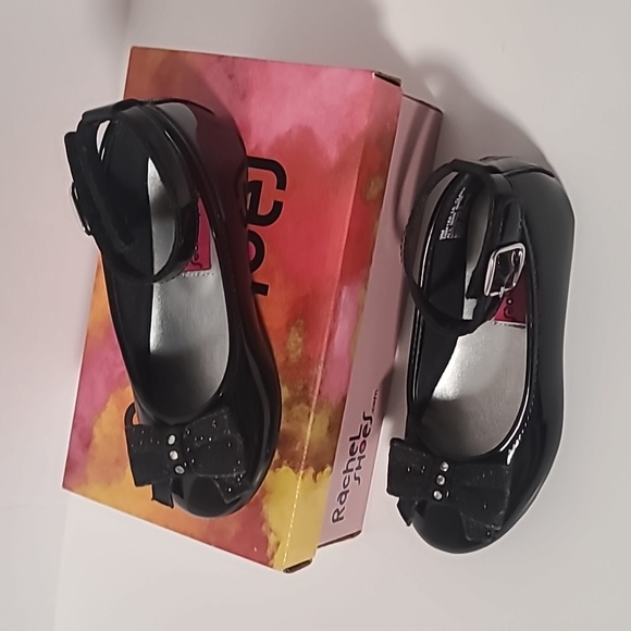Rachel Shoes Other - Rachel Shoes, Toddler Girls Black Patent Leather, Sparkling Bow Shoes, Size 9